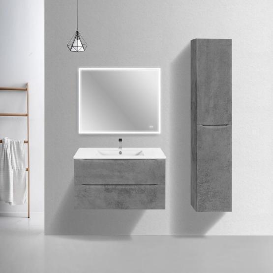 Тумба под раковину Vincea Mia Slim 900 подвесная, 2 выкатных ящика soft close, Beton