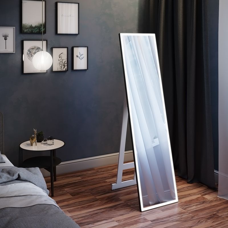 Зеркало Континент Tower Black LED 450x1750 напольное гримерное с ...