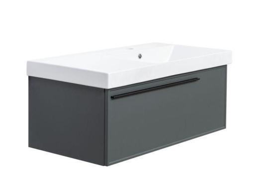Тумба под раковину LA FENICE Elba Grigio серый 90 FNC-01-ELB-G-90 серый матовый зелёный матовый