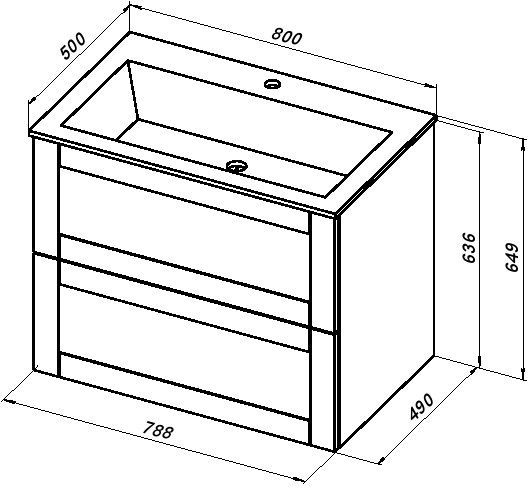 Тумба под раковину Aquanet Терра 80 белый матовый