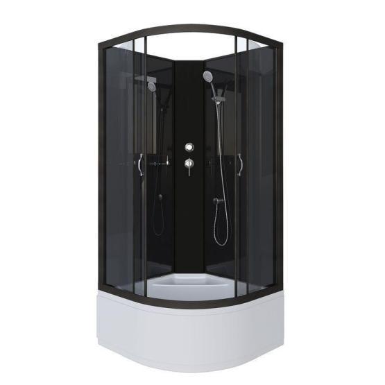 Душевая кабина Niagara NG-6508-14BK 900х900х2000 высокий поддон 40см стекло тонированное алюм черный