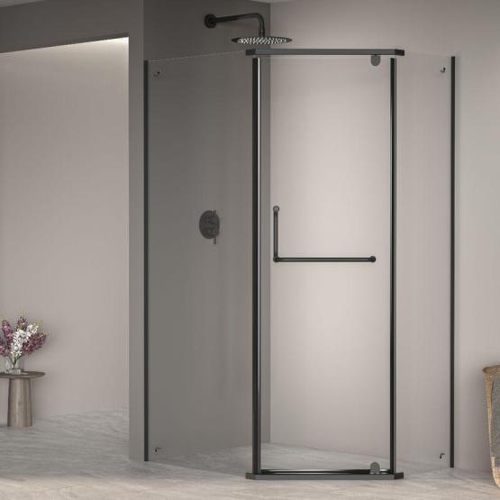 Душевой уголок RGW PA-091B Passage 100x80 Черный матовый прозрачное