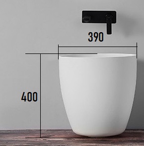 Раковина Boheme чаша круглая Corian белая d39 h40 884-39