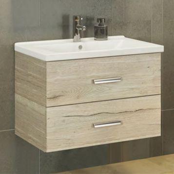 Тумба с раковиной Comforty Парма-80 дуб дымчатый