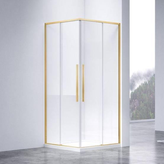 Душевой уголок Vincea Slim-N VSS-4SN8010CLG, 1000*800, брашированное золото, стекло прозрачное