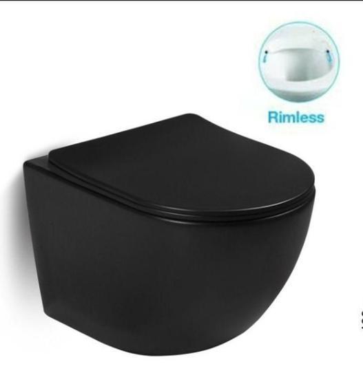 Унитаз подвесной SantiLine SL-5002МB черный, сиденье микролифт