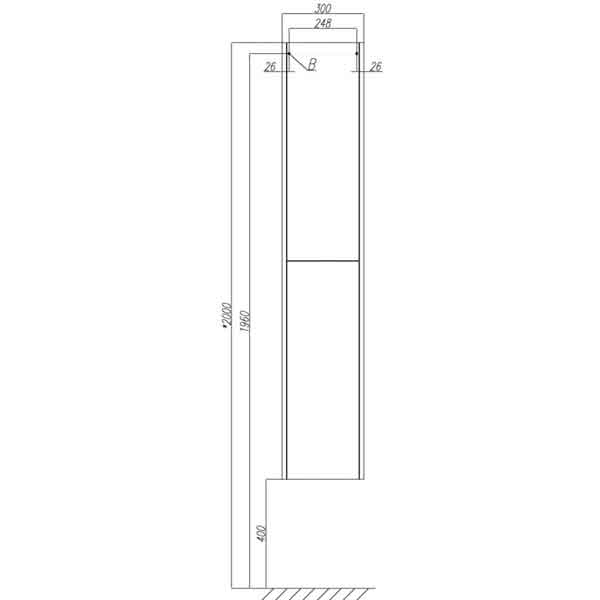 Шкаф колонна Акватон Йорк 30 1A171203YOAY0 белый/выбеленное дерево