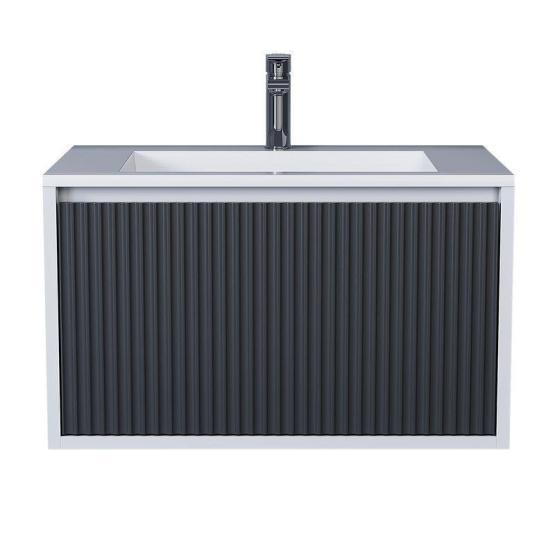 Тумба под раковину Uperwood Next Premium подвесная, 70 см, белая/графит, 1 ящик