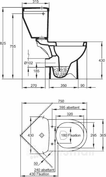 Унитаз Jacob Delafon Odeon Up 18557K под бачок без крышки-сиденья