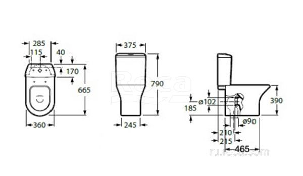 Унитаз (чаша) Roca Leon напольная 342649000