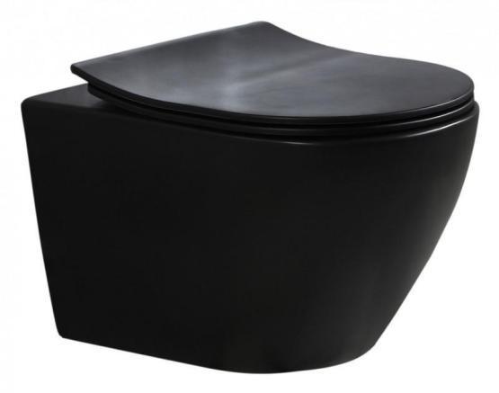 Унитаз ESBANO AMAPOLA-N черный матовый безободковый подвесной 535x360x365