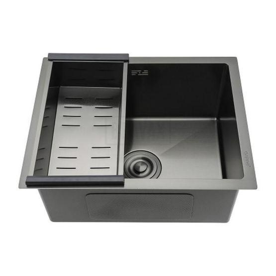 Кухонная мойка Gappo GS5040-6 500x400x215mm 0.8мм с коландером Черный