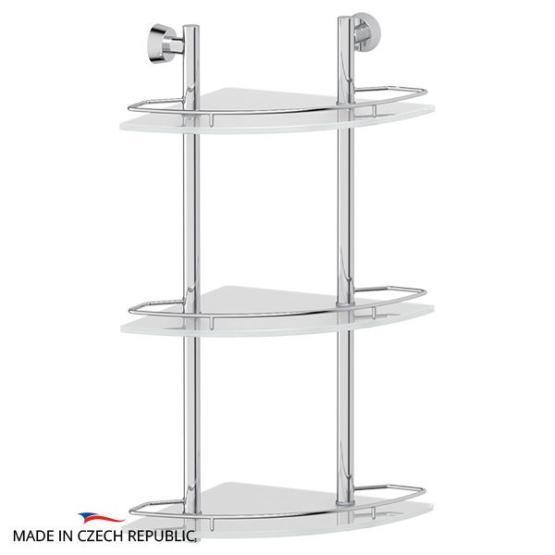 Полка угловая FBS Vizovice VIZ 073 3-х ярусная 28 cm матовое стекло, хром