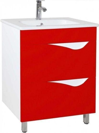 Тумба под раковину Bellezza Эйфория 60 напольная с 2 ящ. (Оскар) красная