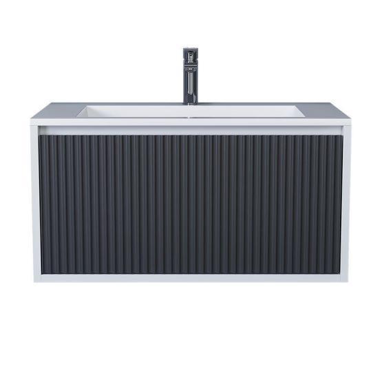 Тумба под раковину для ванной Uperwood Next Premium подвесная, 100 см, белая/графит, 1 ящик