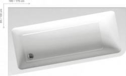 Ванна Ravak 10° 160х95 L без гидромассажа акрил