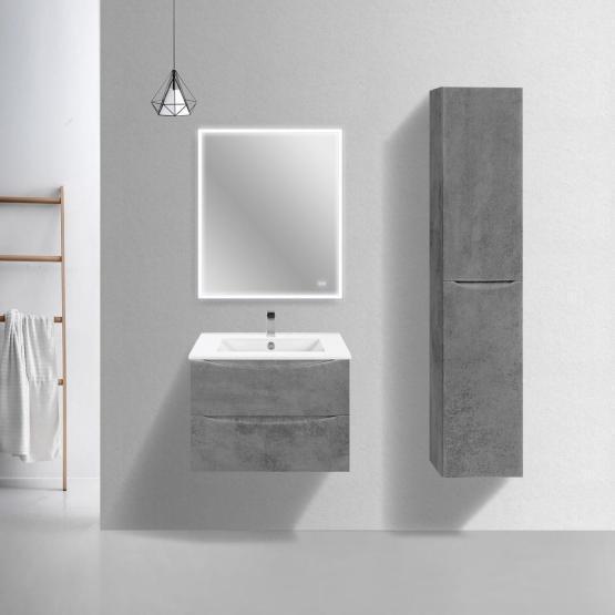 Тумба под раковину Vincea Mia Slim 700 подвесная, 2 выкатных ящика soft close, Beton