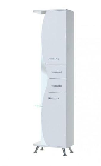 Пенал-50 Bellezza Рио R с зеркалом без б/к белый