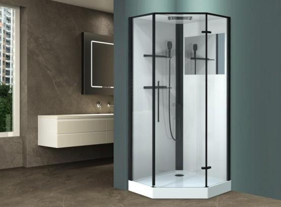 Душевая кабина ESBANO ESM-PENTA-90 (Right) 90x90 черный профиль