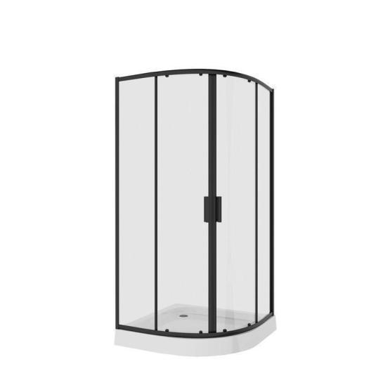 Душевой уголок Niagara Nova NG-6807-08 BLACK (100*100*190) полукруг, двери раздвижные
