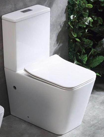 Унитаз Ceramalux K2170-1 безбодковый напольный с бачком сиденье микролифт 640*370*805, белый