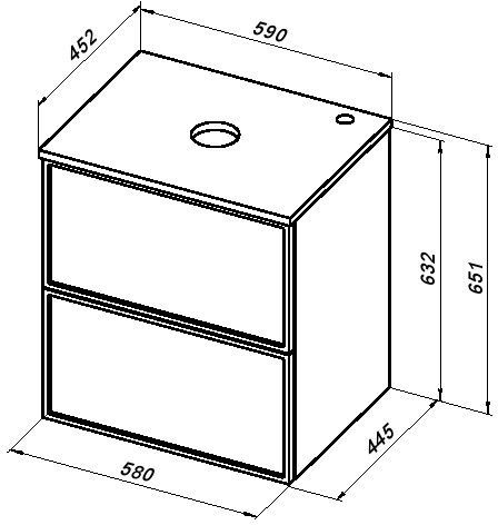 Столешница для раковины Aquanet Арт 60 мисти грин МДФ
