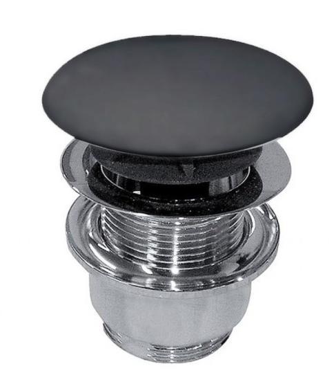 Донный клапан Ceramalux керамический черный матовый с переливом RD026