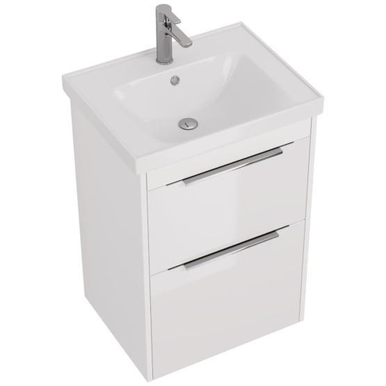 Тумба под раковину Dreja PRIME 60 см, подвесная/напольная, белый глянец 99.9300