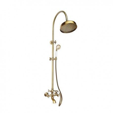 Душевая колонна Magliezza BIANCO 12023-br со смесителем, верхним и ручным душем TL-3-br, тропическая лейка - d-300mm. бронза