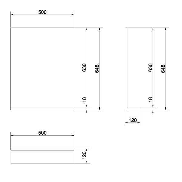 Зеркало Cersanit Melar-Arteca P-LU-MEL 50x64 8x12 с полочкой без подсветки белый