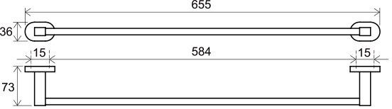 Полотенцедержатель Ravak Chrome CR 310.00 (1 полотенце), 66 см X07P192