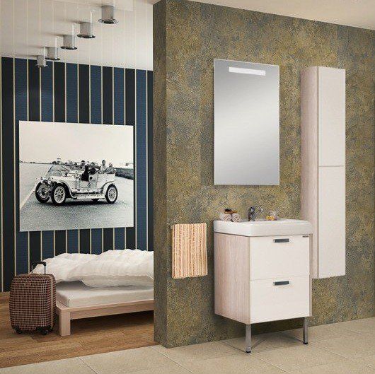 Шкаф колонна Акватон Йорк 30 1A171203YOAV0 белый/ясень фабрик