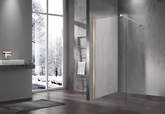 Душевая перегородка Vincea Walk-In VSW-1H100CLG, 1000*2000, матовый золотой, стекло прозрачное