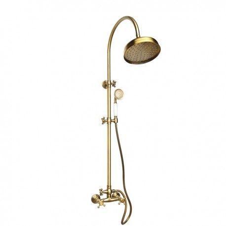 Душевая колонна Magliezza CLASSICO 12053-br со смесителем, верхним и ручным душем TL-3-br, тропическая лейка - d-300mm. бронза