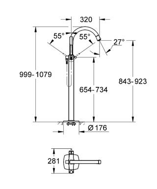 Смеситель Grohe Grandera 23318IG0 для ванны хром-золото