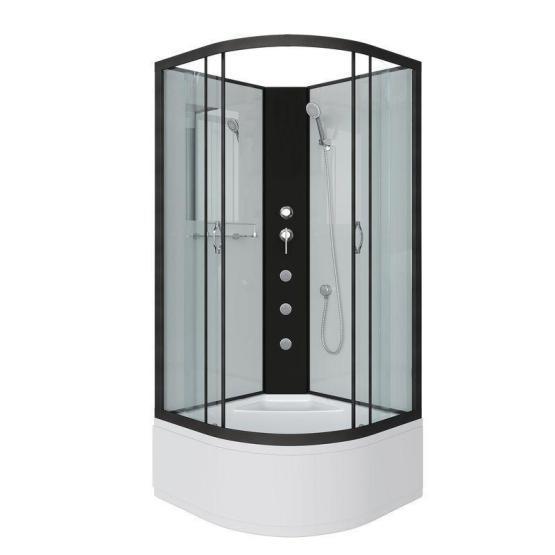 Душевая кабина Niagara NG-6707-14BKG 800х800х2000 высокий поддон 40см стекло прозрачное черные профиля