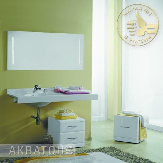 Акватон раковина Отель 120 см правая белая с навесами