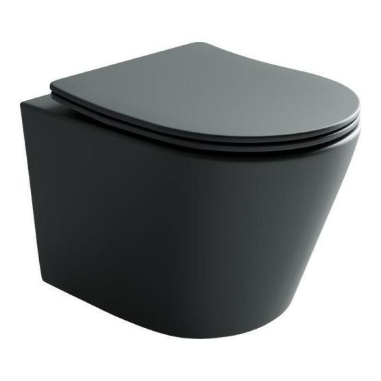 Унитаз Ceramicanova Balearica CN6000MDH Темный Антрацит Матовый безободковый Подвесной дюропласт микролифт