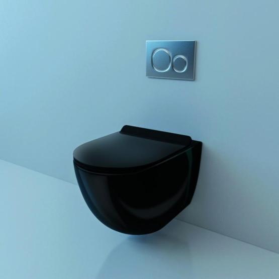 Унитаз ESBANO GARCIA черный глянец безободковый подвесной 550x370x370