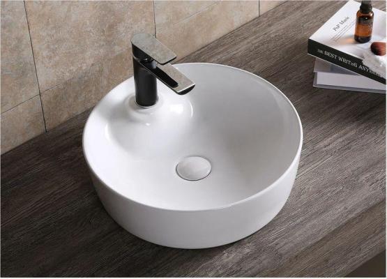 Раковина Cerutti SPA CR0090 накладная, белая, круглая, с отверстием под смеситель 440х440х130