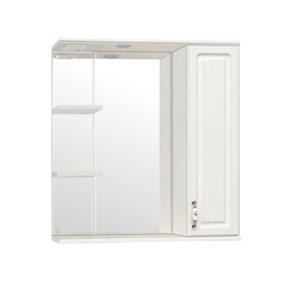 Зеркальный шкаф Style Line Elfante Олеандр-2 75/С с подсветкой, рельеф пастель