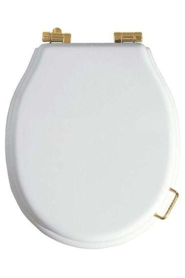 Крышка для унитаза с микролифтом Boheme Vogue 906-W(G,CH,BR) белая (петли золото, бронза, хром на выбор)