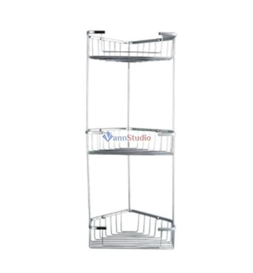 F335-2 Полка 3-ярусная угловая Frap метал хром