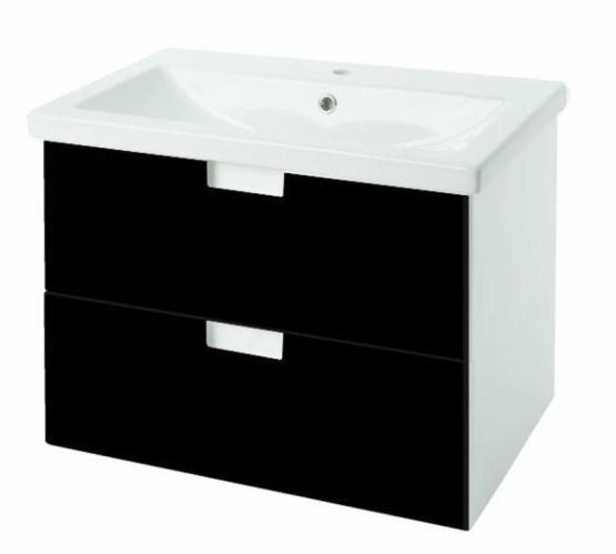 Тумба под раковину Bellezza Пегас 70 подвесная с 2 ящ. черная
