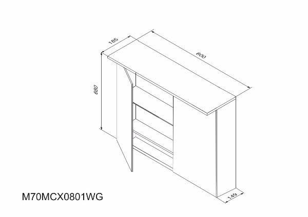 Зеркальный шкаф Am.Pm Spirit M70MCX0801WG 80 см с подсветкой.цвет белый глянец
