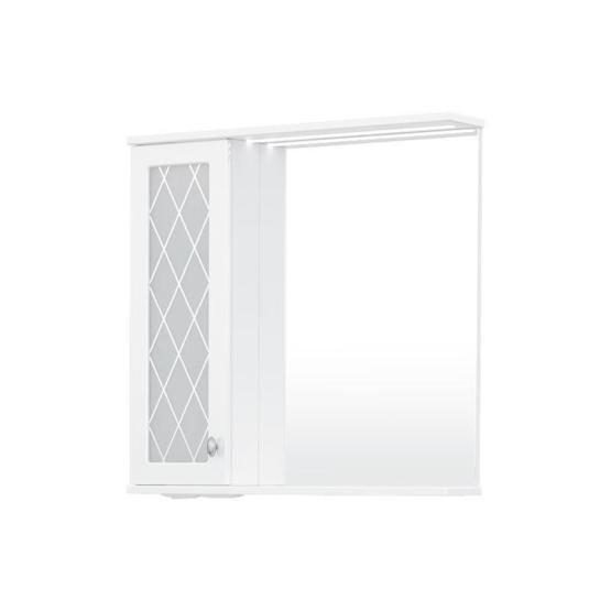 Зеркало-шкаф с LED подсветкой Volna Milena 70 левое белый глянец