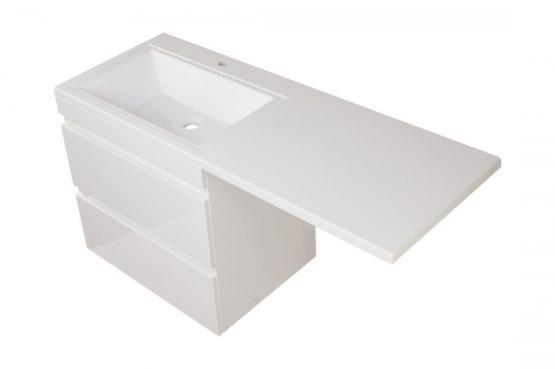 Тумба под раковину Style Line Elfante Даллас 130 Люкс белая, PLUS, подвесная