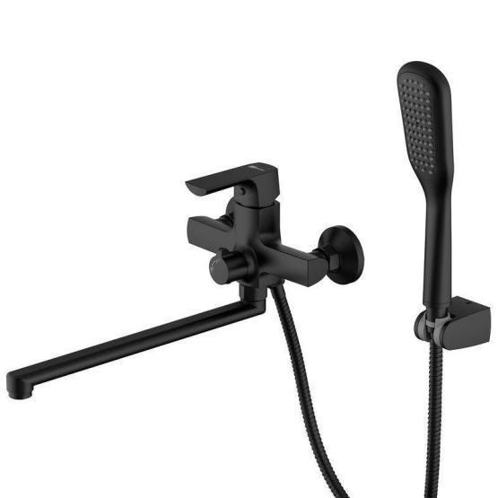 Смеситель Lemark Ursus LM7251BL универсальный с душем , черный
