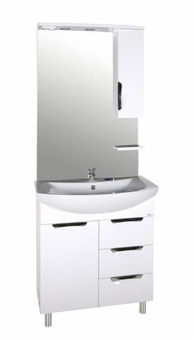 Зеркальный шкаф ASB-Mebel Мессина 9887 672х176 мм с подсветкой цвет белый глянец