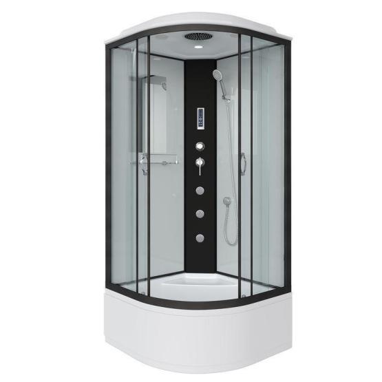 Душевая кабина Niagara NG-6709-14F 1000х1000х2150 высокий поддон 45см стекло прозрачное черные профиля